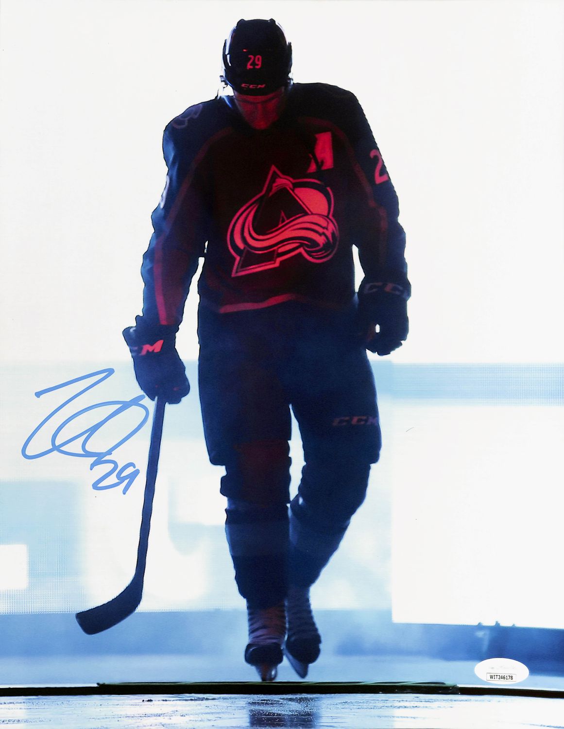 Nate MacKinnon Autographed/Signed Colorado Avalanche 11x14 Photo JSA