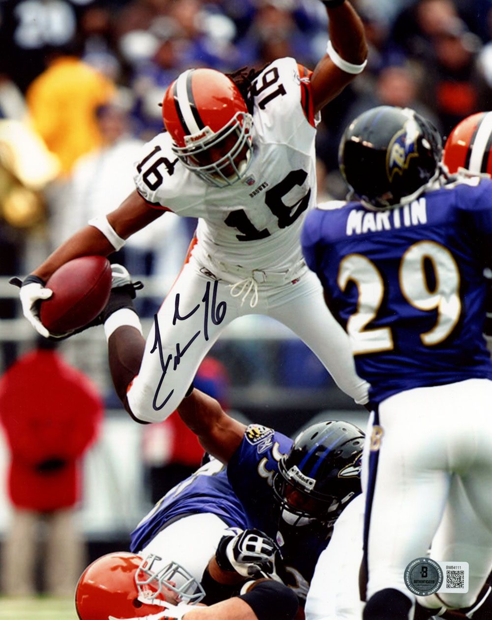 Josh Cribbs Autographed Cleveland Browns 8x10 Photo Beckett 45603