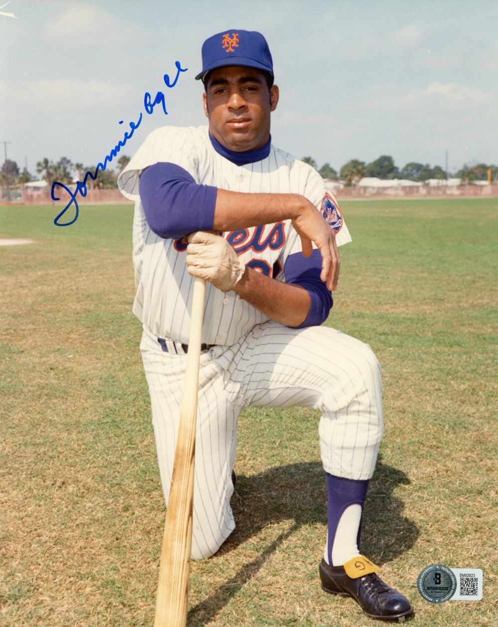 Tommie Agee Autographed/Signed New York Mets 8x10 Photo BAS 45222