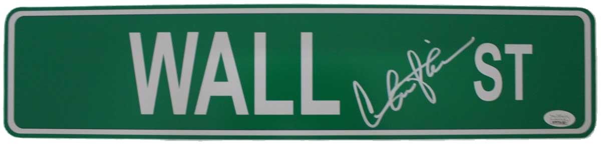 Charlie Sheen Autographed/Signed Wall Street 18&quot; Sign JSA