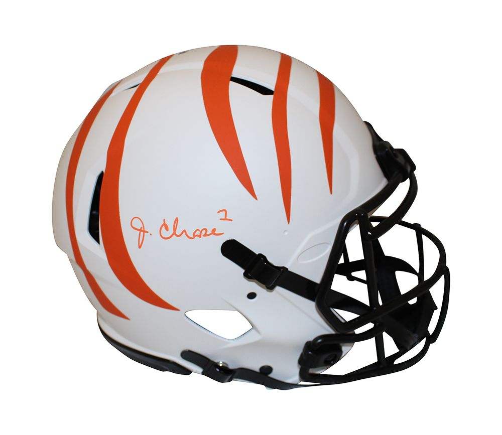 Ja&#39;Marr Chase Signed Cincinnati Bengals Authentic Lunar Helmet Beckett