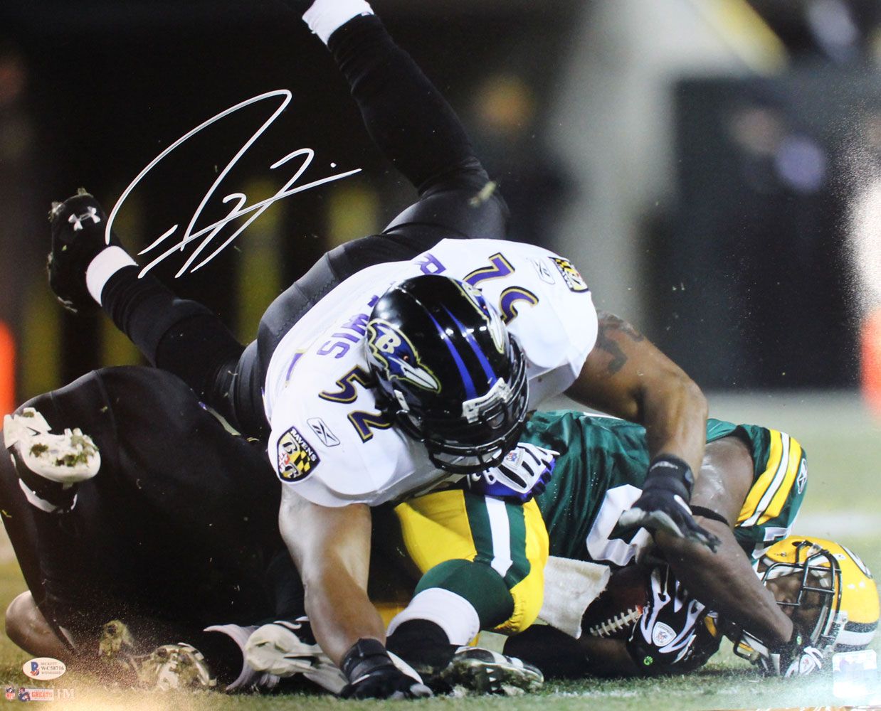 Ray Lewis Autographed/Signed Baltimore Ravens 16x20 Photo BAS PF