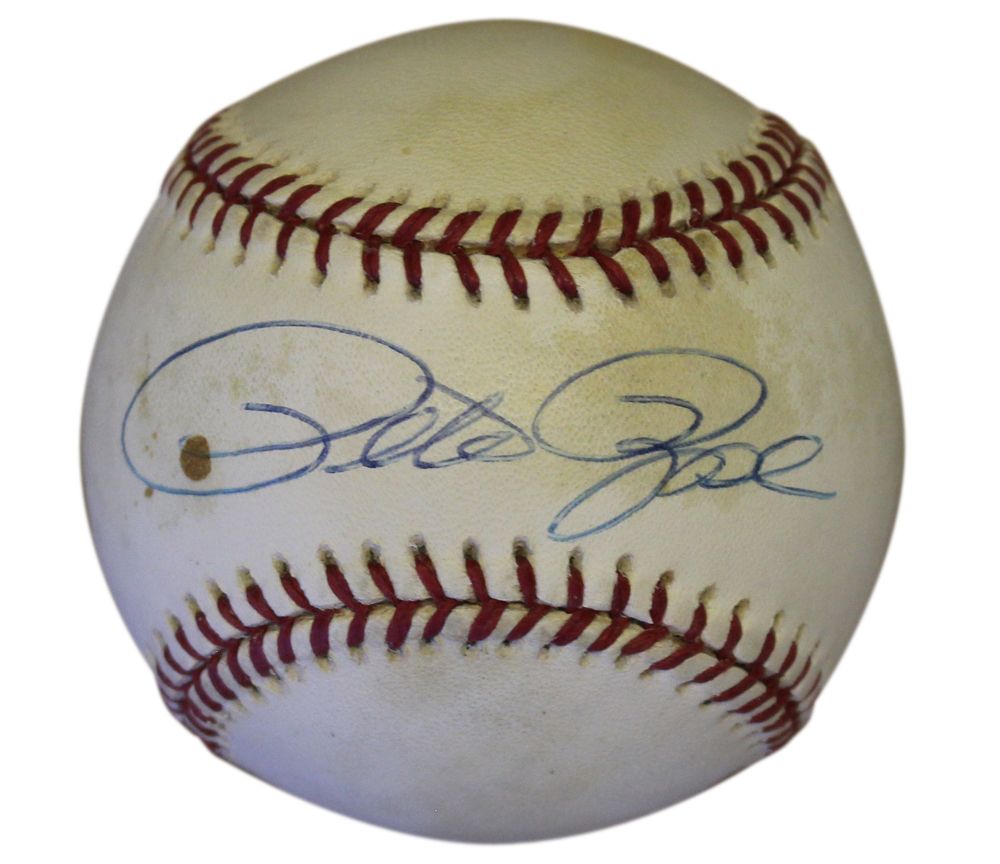 Pete Rose Autographed Cincinnati Reds National League Baseball JSA