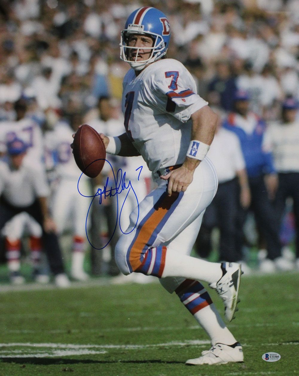 John Elway Autographed/Signed Denver Broncos 16x20 Photo BAS