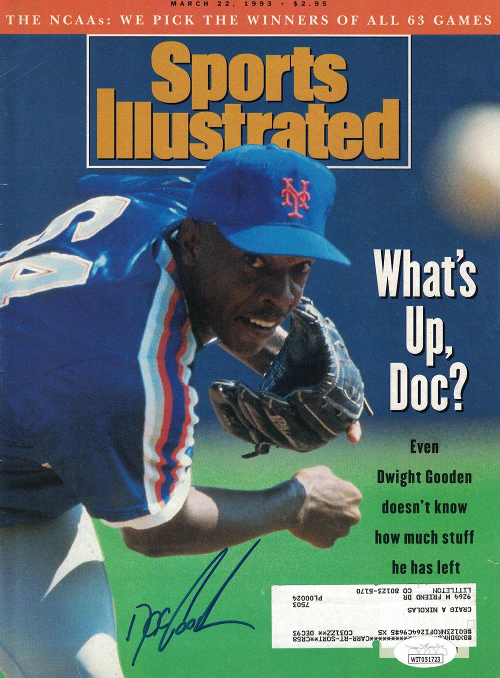 Dwight Gooden Signed New York Yankees Sports Illustrated 1993 Magazine JSA