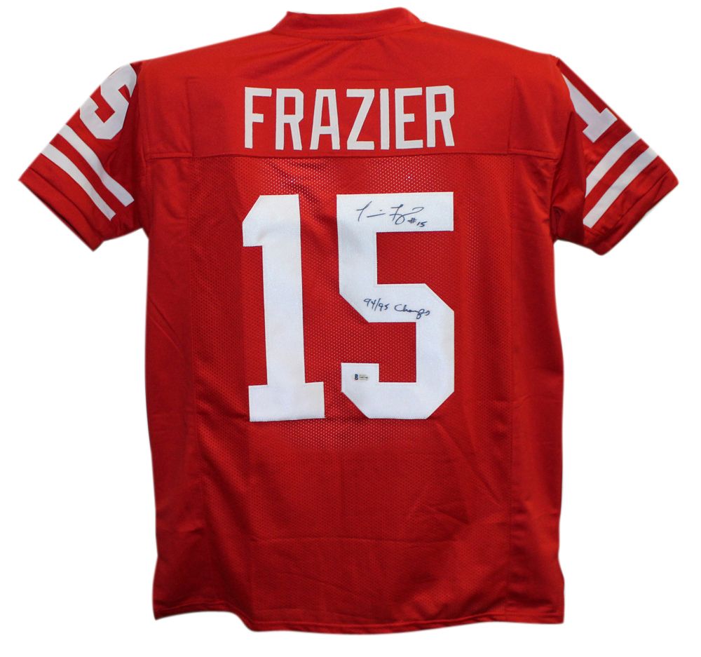 Tommie Frazier Autographed College Style Red XL Jersey Champs BAS