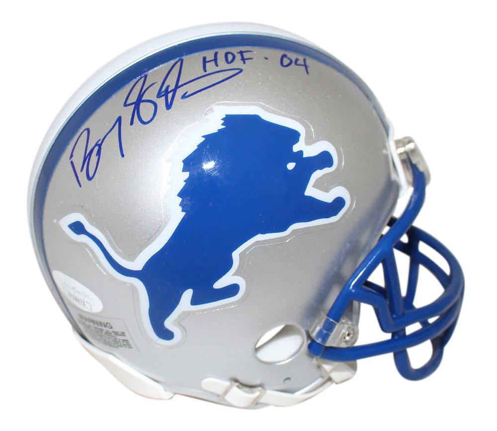 Barry Sanders Autographed/Signed Detroit Lions Mini Helmet HOF JSA