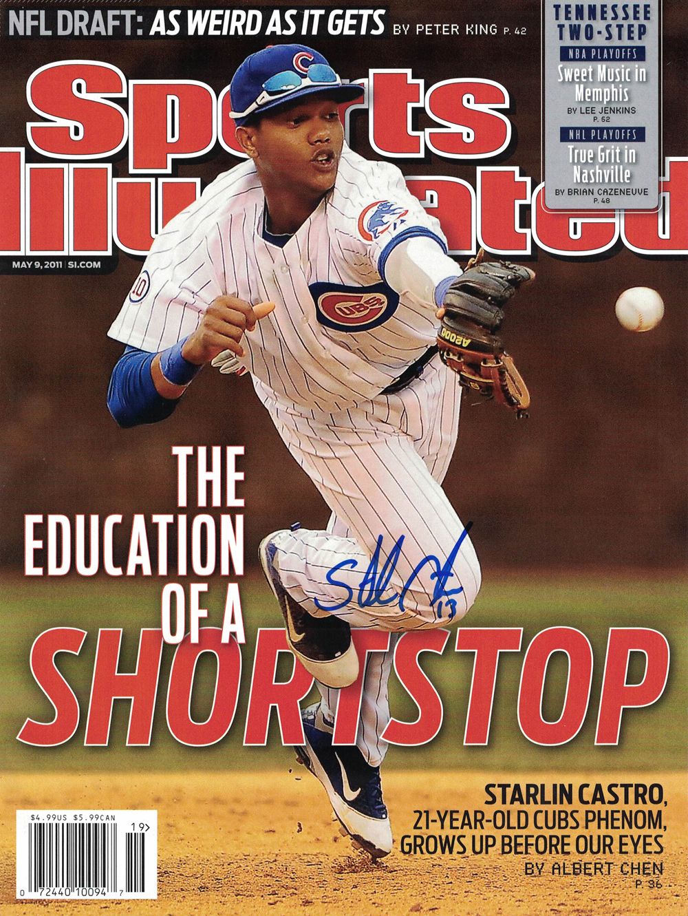 Starlin Castro Autographed Chicago Cubs 5/9/2011 Sports Illustrated