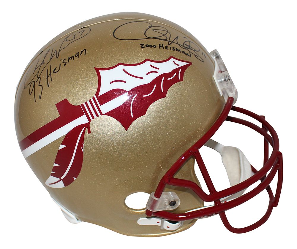Chris Weinke &amp; Charlie Ward Signed Seminoles F/S Helmet Heisman BAS
