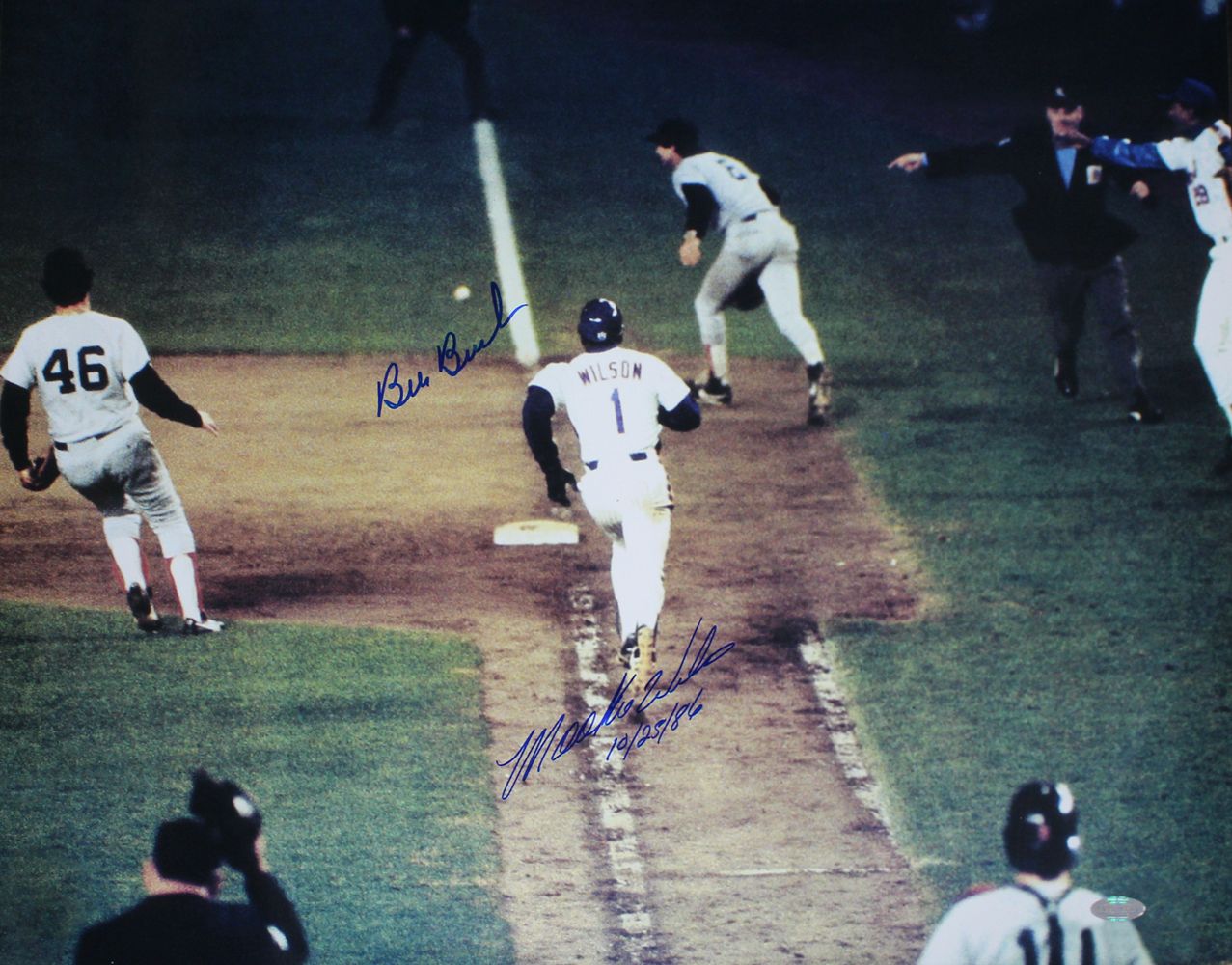 Bill Buckner &amp; Mookie Wilson Signed Red Sox/Mets 16x20 Photo Steiner