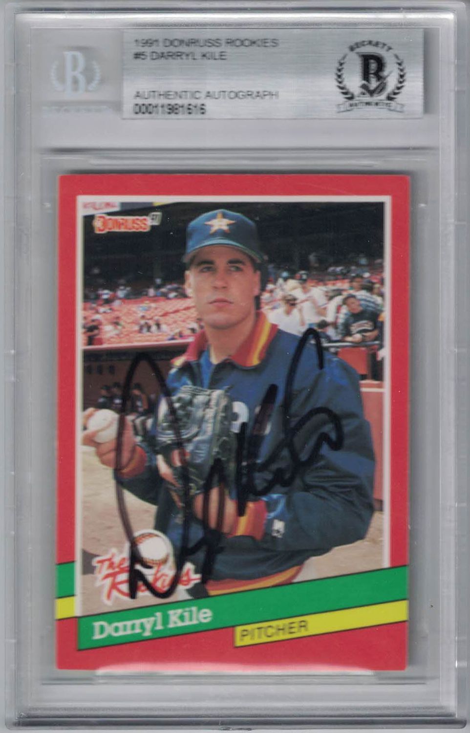 Darryl Kile Signed Astros 1991 Donruss The Rookies #5 Trading Card BAS