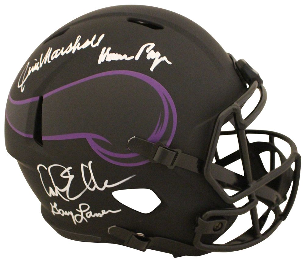 Purple People Eaters Signed Minnesota Vikings F/S Eclipse Helmet PPE BAS