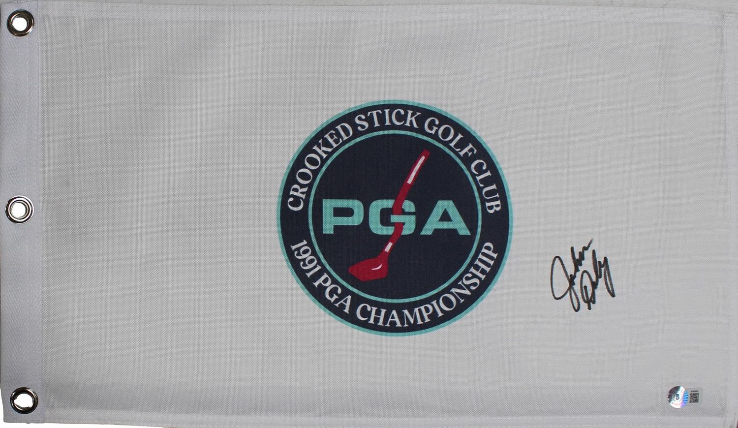 John Daly Autographed/Signed Crooked Stick Golf Flag Beckett
