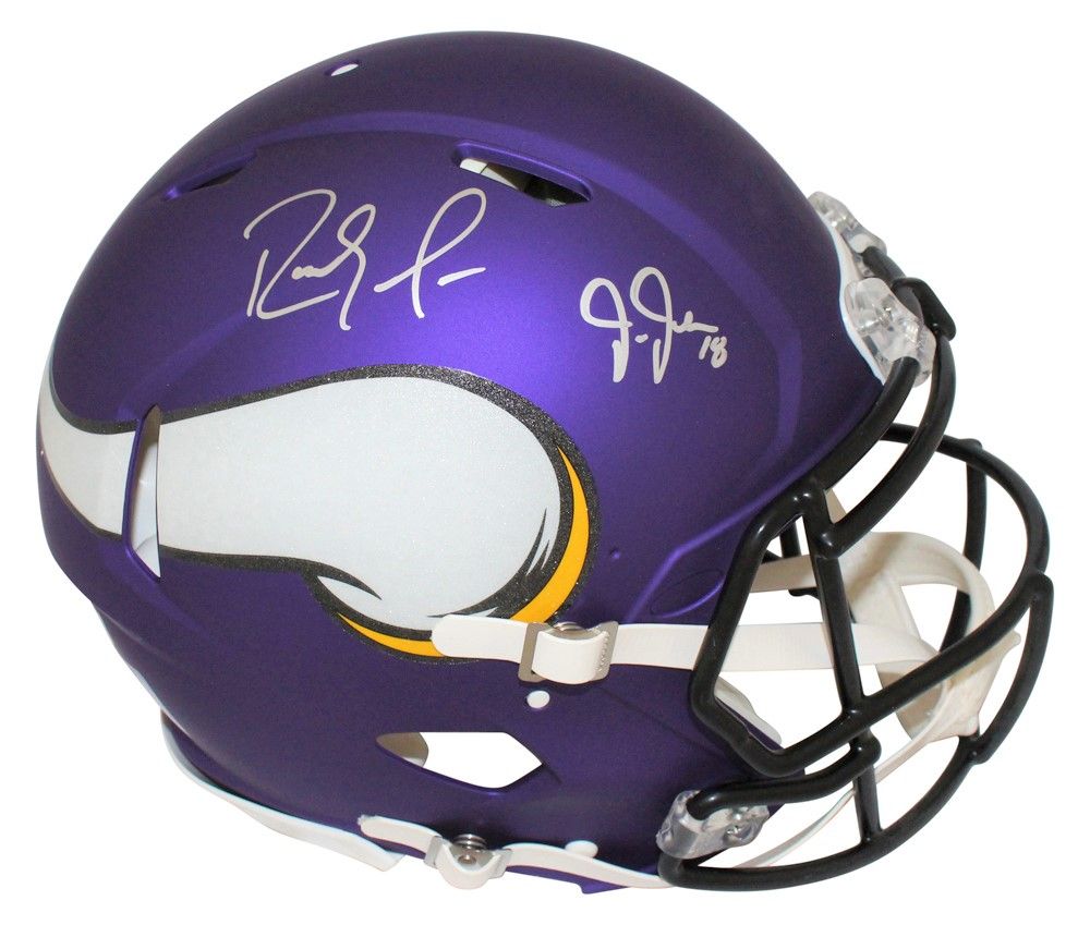 Randy Moss &amp; Justin Jefferson Signed Authentic Speed Helmet Beckett