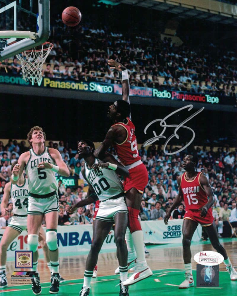 Ralph Sampson Autographed Houston Rockets 8x10 Photo (vs Celtics) JSA