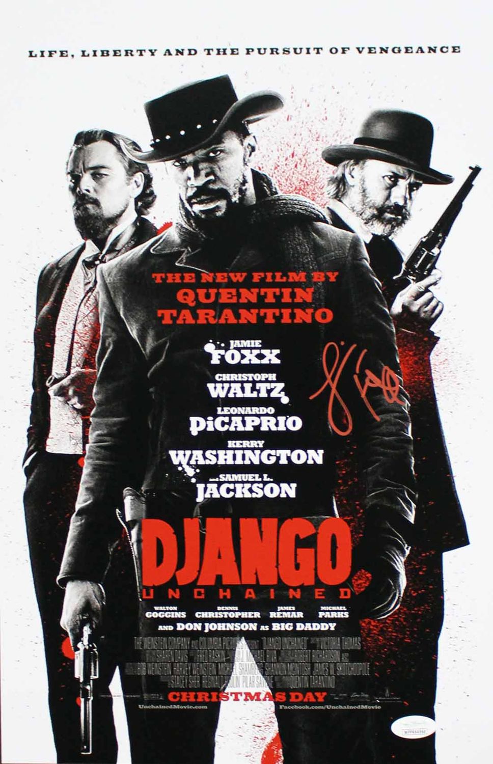 Jamie Foxx Autographed/Signed Django 11x17 Movie Poster JSA