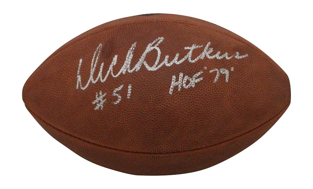 Dick Butkus Autographed Chicago Bears 75th Anniversary Football Beckett