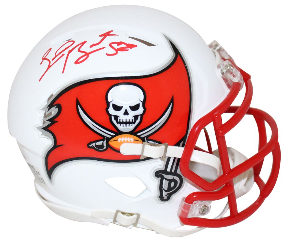 Shaquil Barrett Signed Tampa Bay Buccaneers Flat White Mini Helmet JSA