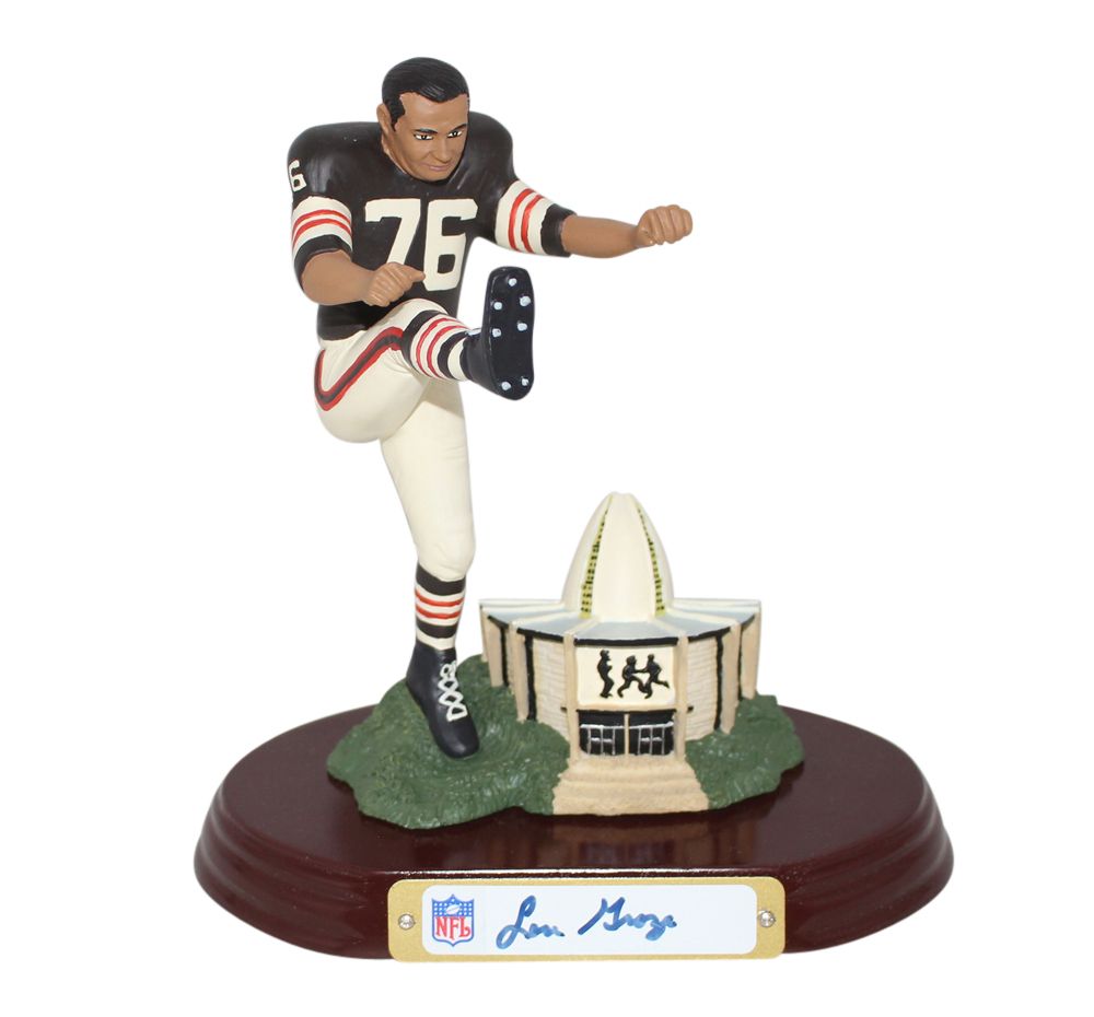 Lou Groza Autographed Cleveland Browns Vince Costello Figure Statue BAS