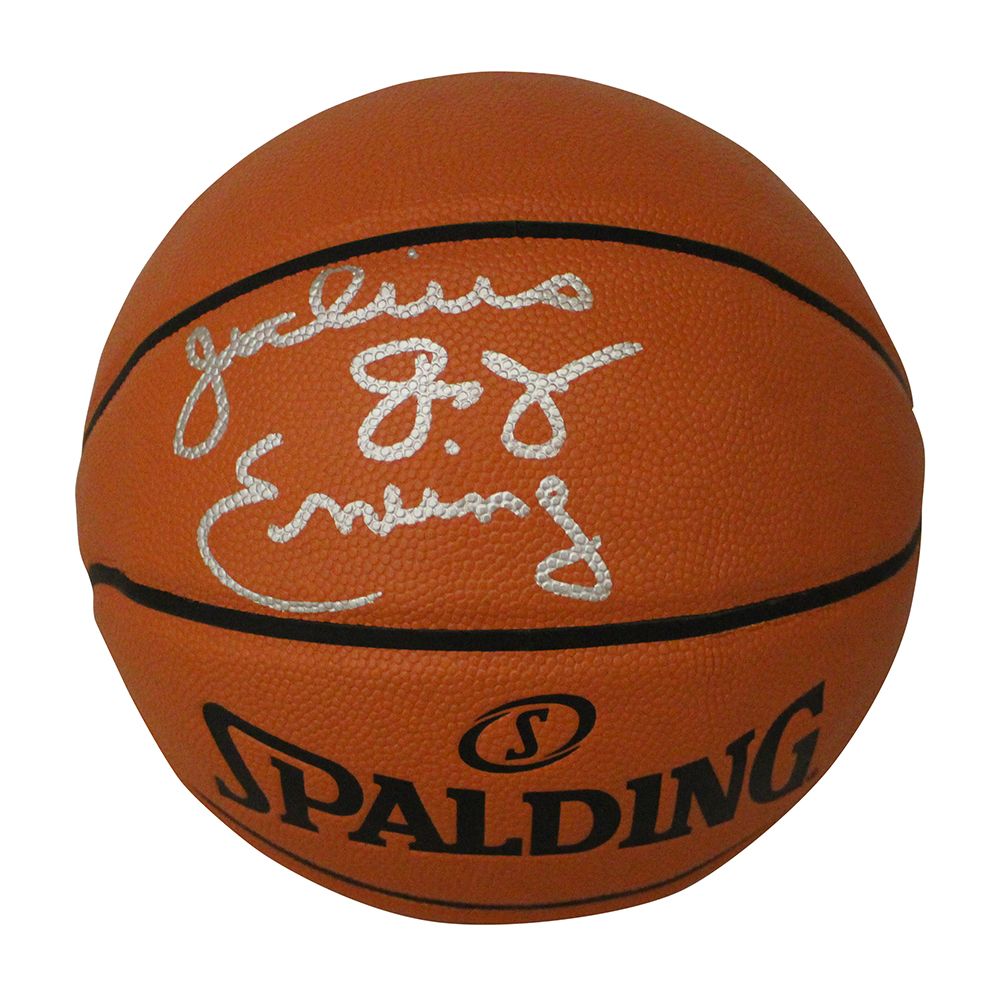 Julius Erving Autographed Philadelphia 76ers Spalding Basketball BAS