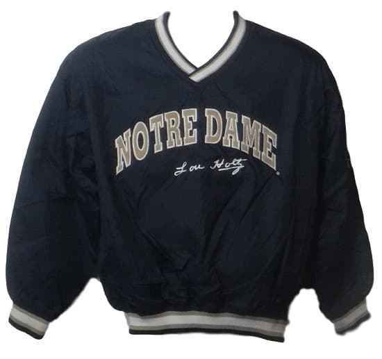 Lou Holtz Autographed Notre Dame Fighting Irish Pullover Size L Jacket JSA