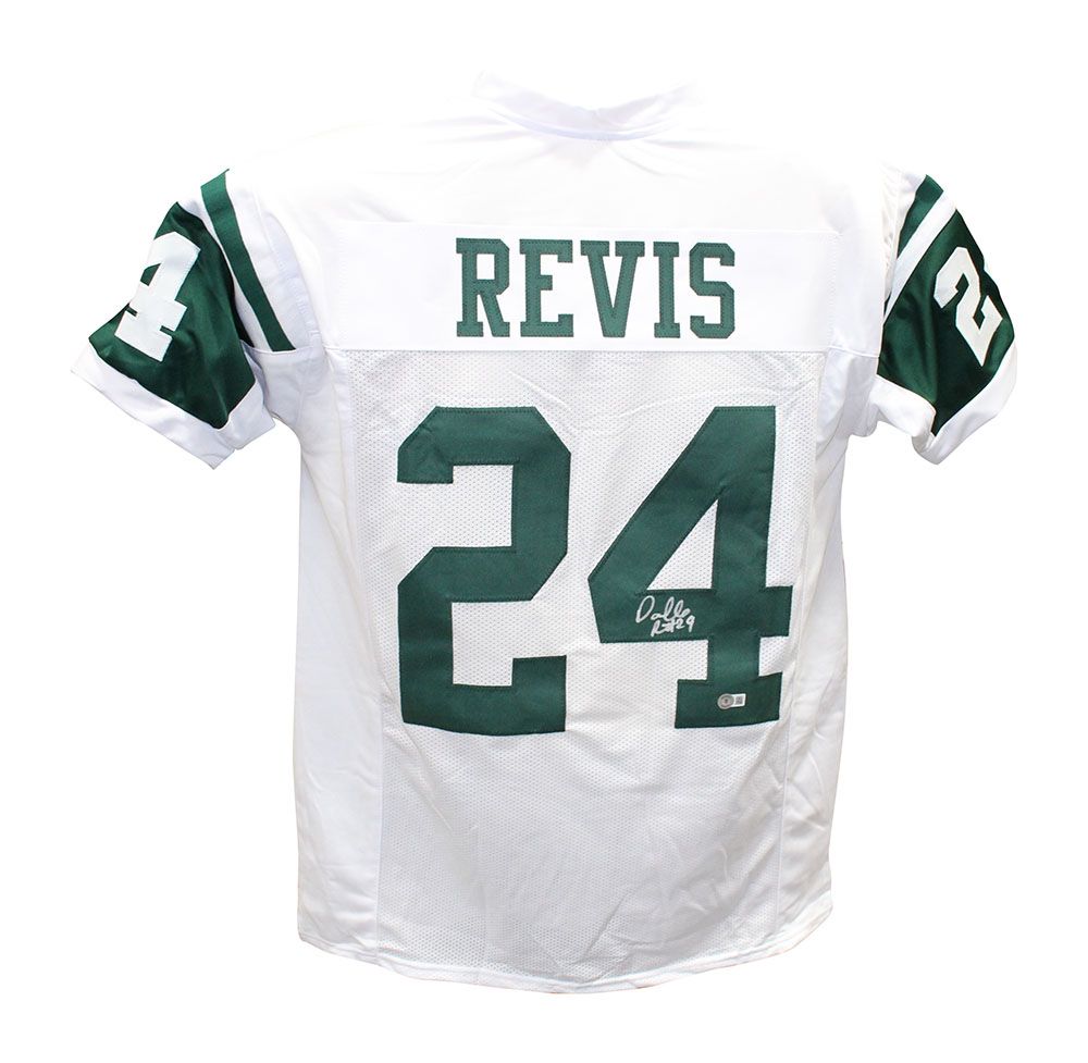 Darrelle Revis Autographed/Signed Pro Style White Jersey Beckett