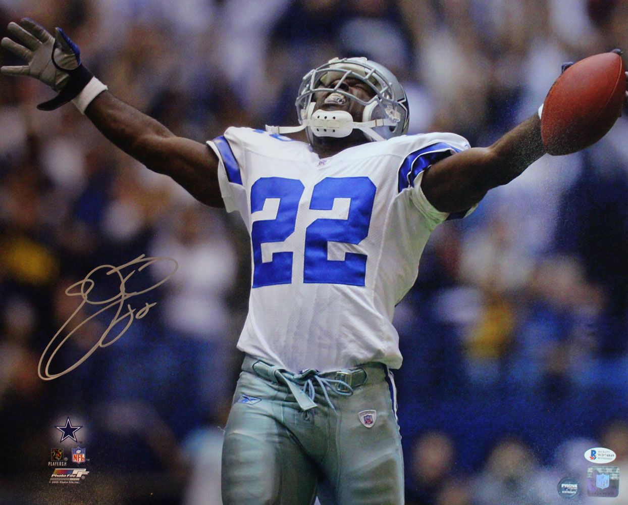 Emmitt Smith Autographed/Signed Dallas Cowboys 16x20 Photo BAS