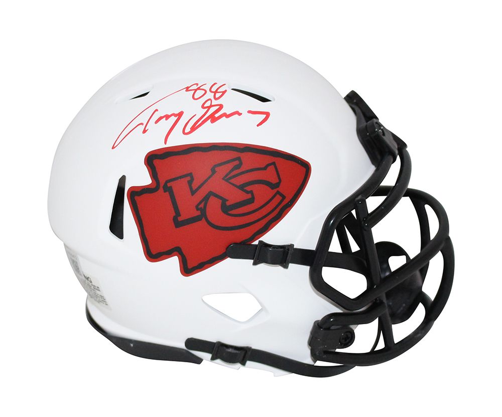 Tony Gonzalez Autographed Kansas City Chiefs Lunar Mini Helmet BAS
