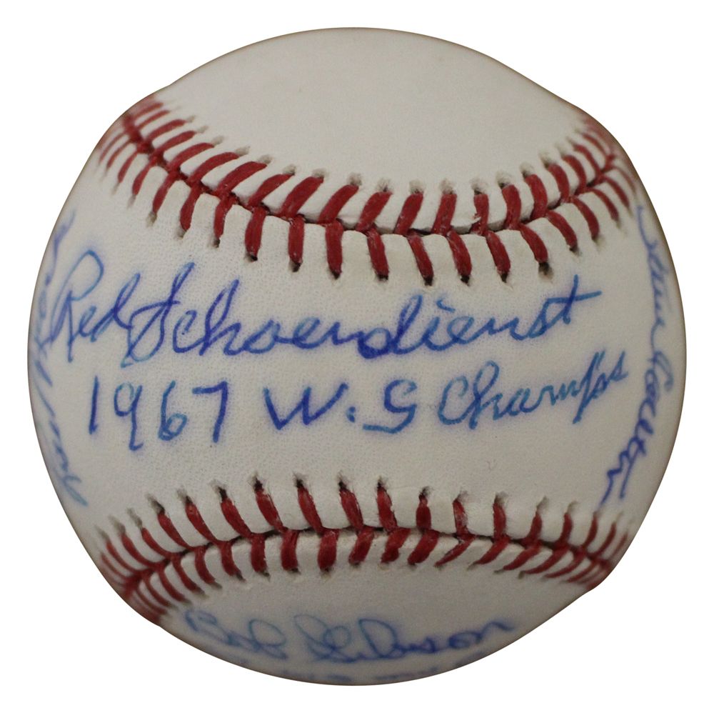 1967 St Louis Cardinals Signed OML Baseball Cepeda Gibson MVP +4 BAS LOA