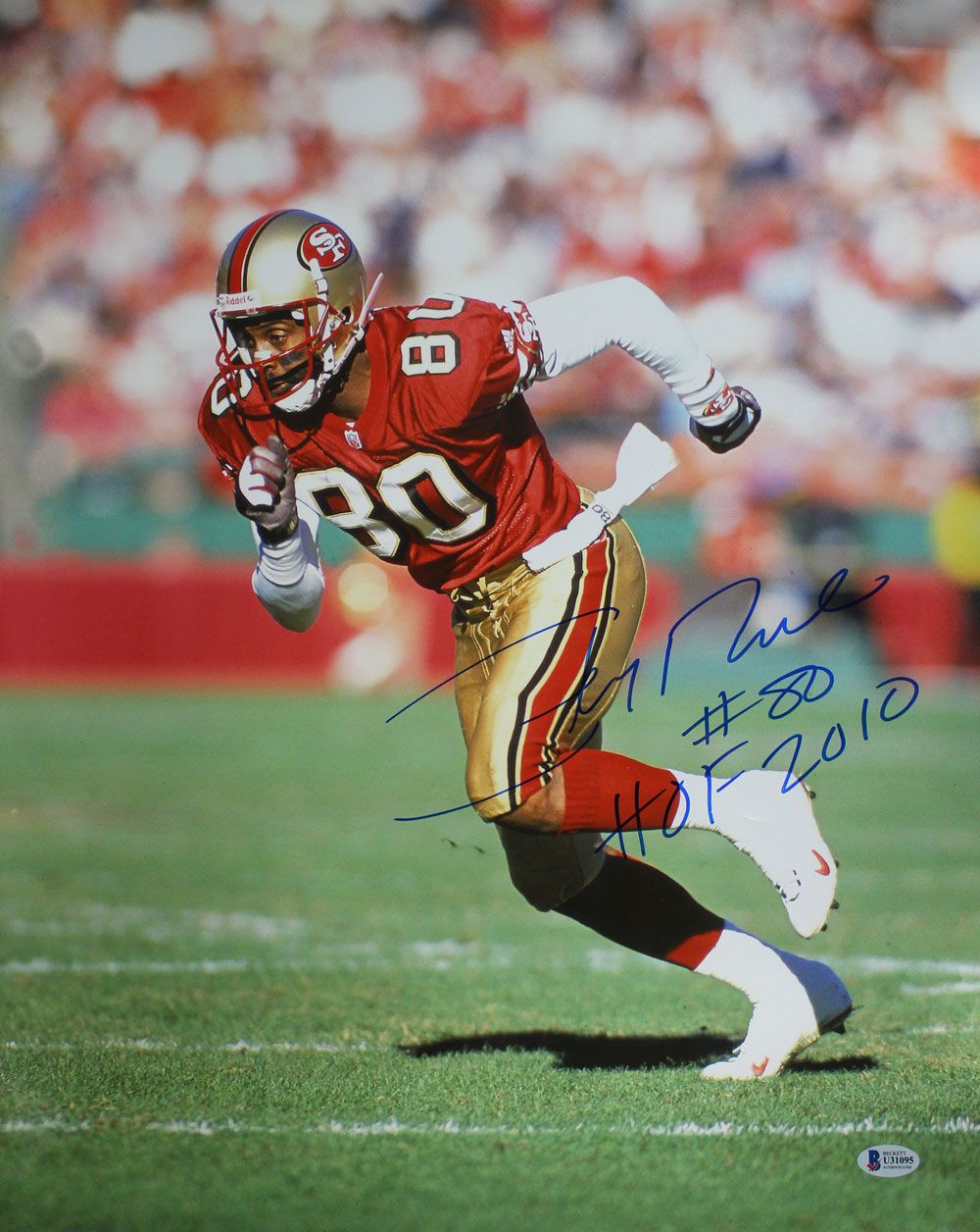 Jerry Rice Autographed/Signed San Francisco 49ers 16x20 Photo HOF BAS