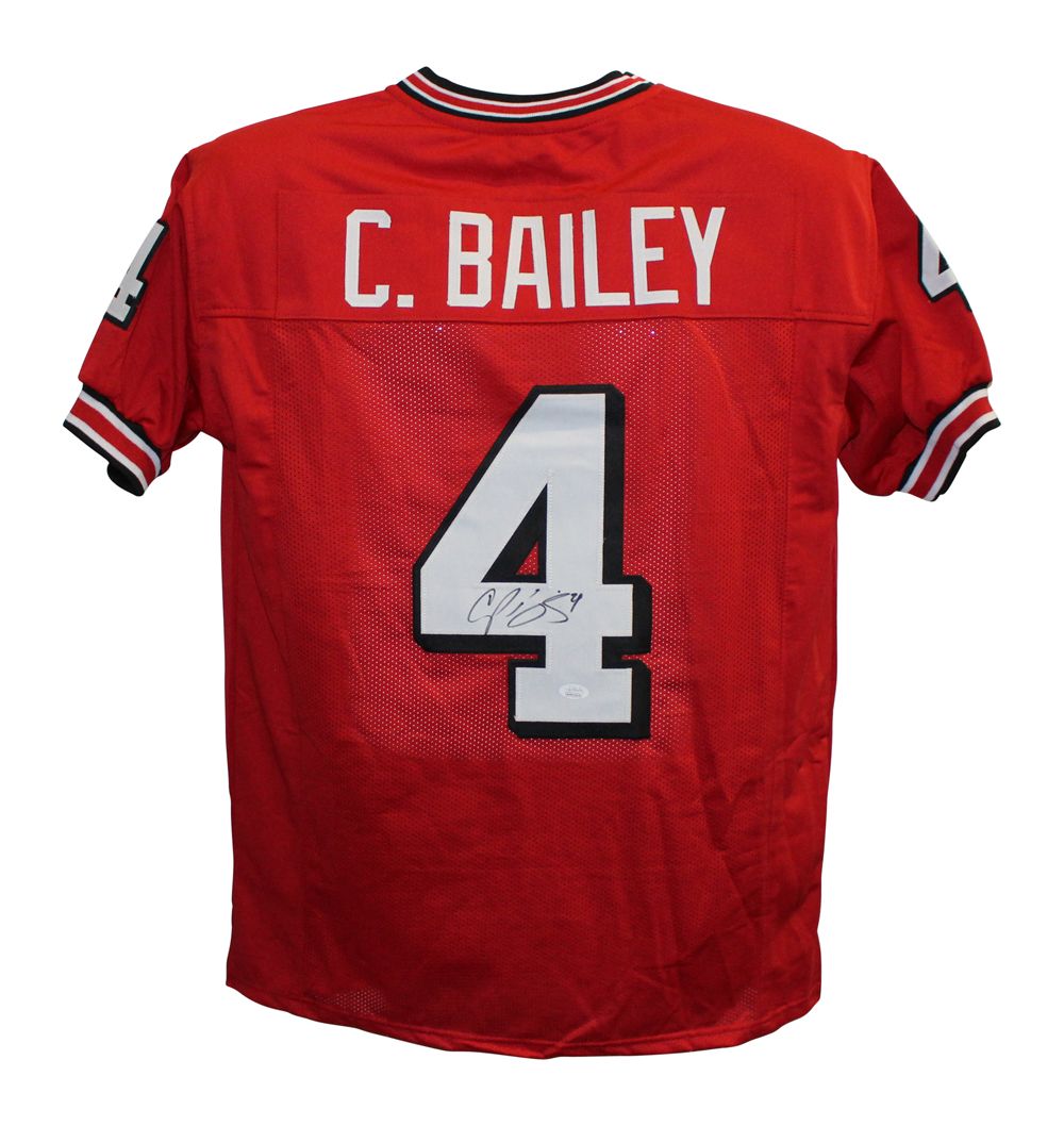 Champ Bailey Autographed/Signed Georgia Bulldogs Red XL Jersey JSA