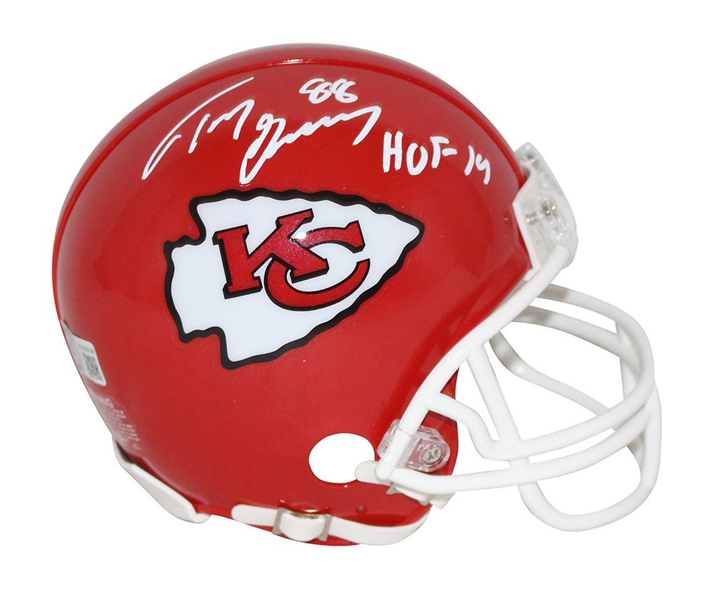 Tony Gonzalez Autographed Kansas City Chiefs Mini Helmet HOF Beckett BAS