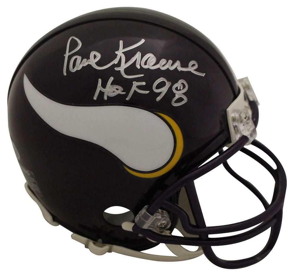 Paul Krause Autographed Minnesota Vikings TB Mini Helmet BAS