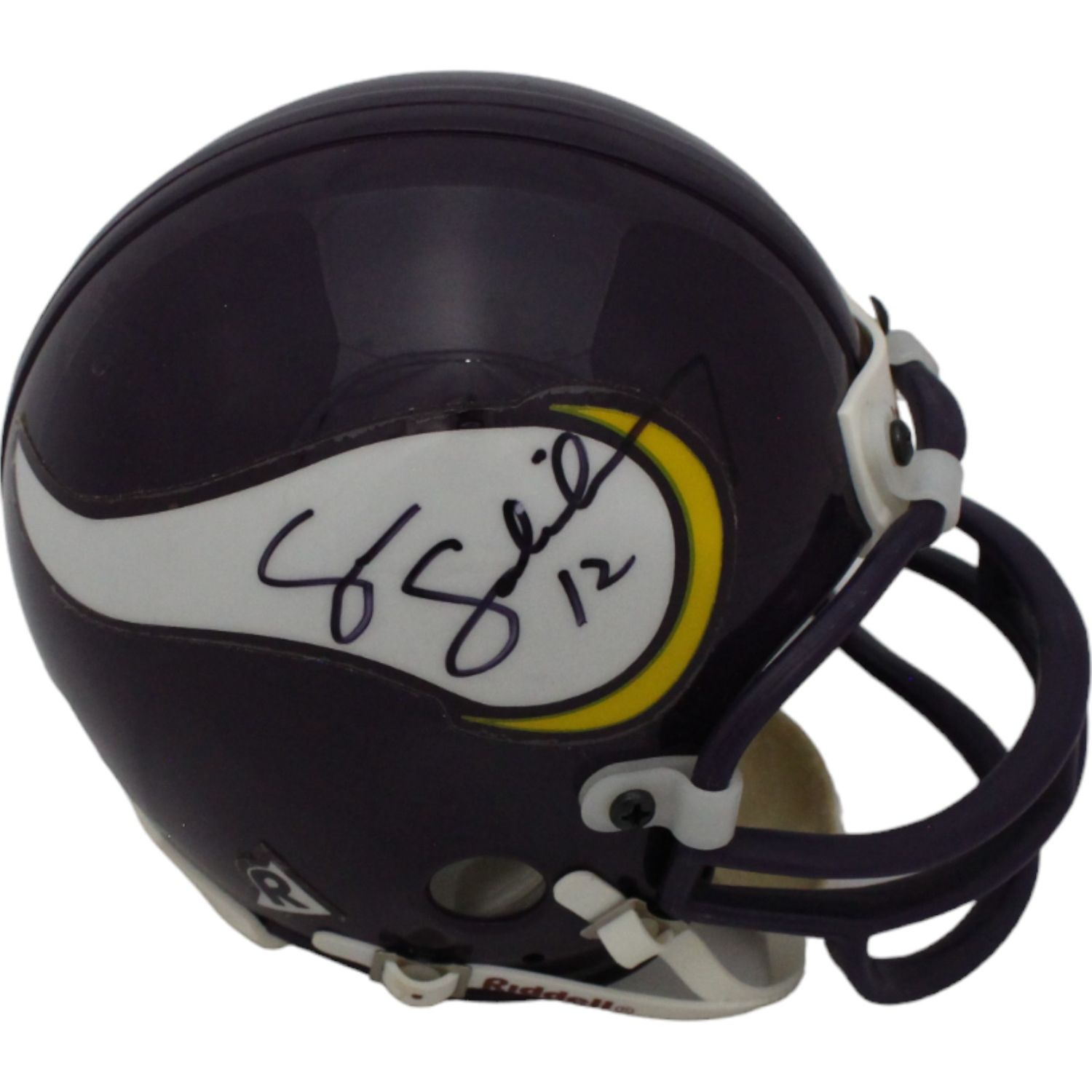 Sean Salisbury &amp; Ed Marinaro Signed Vikings VSR4 Rep Mini Helmet BAS 44729