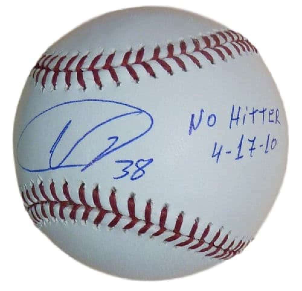 Ubaldo Jimenez Autographed Colorado Rockies MLB Baseball w/No Hitter Insc
