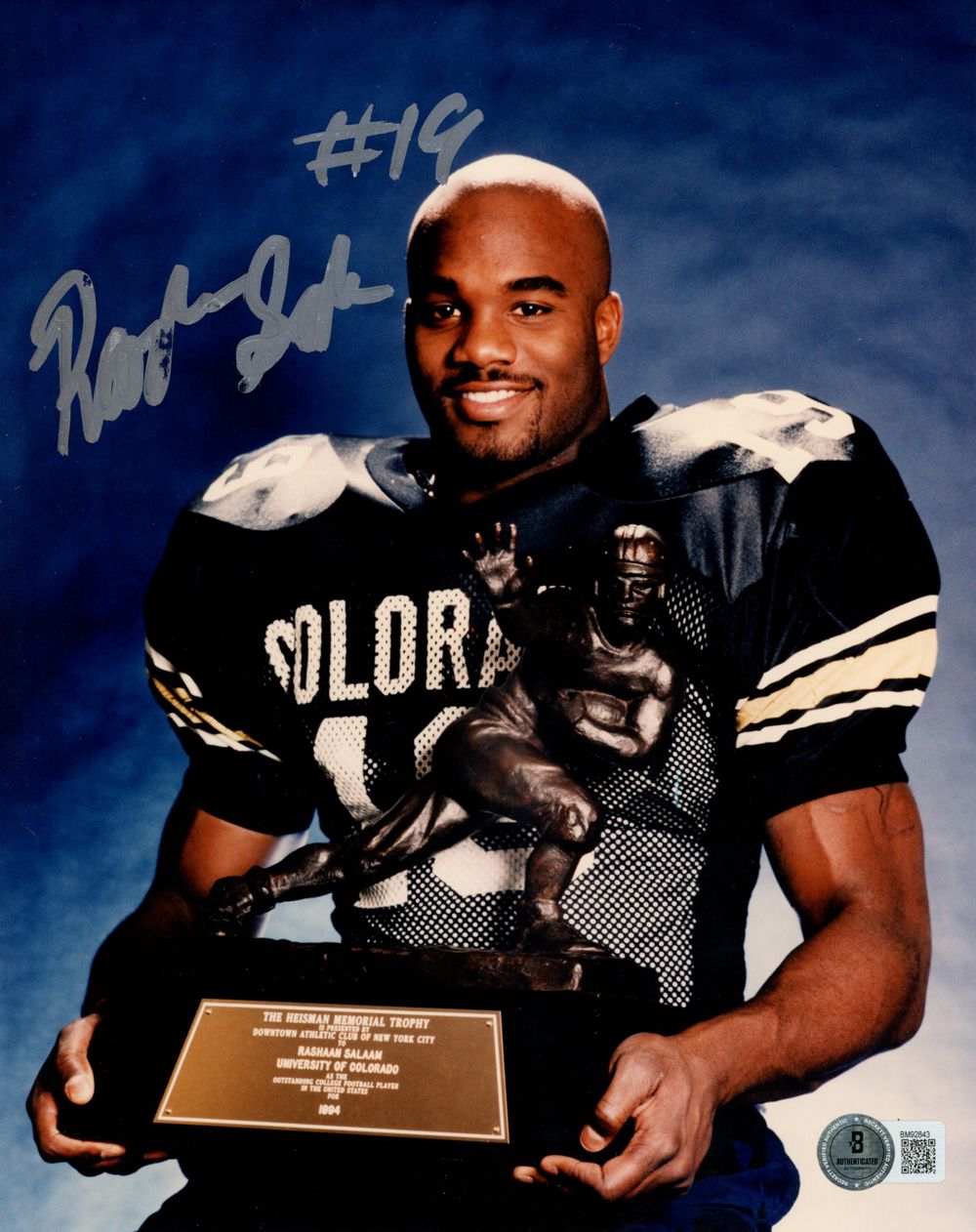 Rashaan Salaam Autographed Colorado Buffaloes 8x10 Photo Beckett 45188