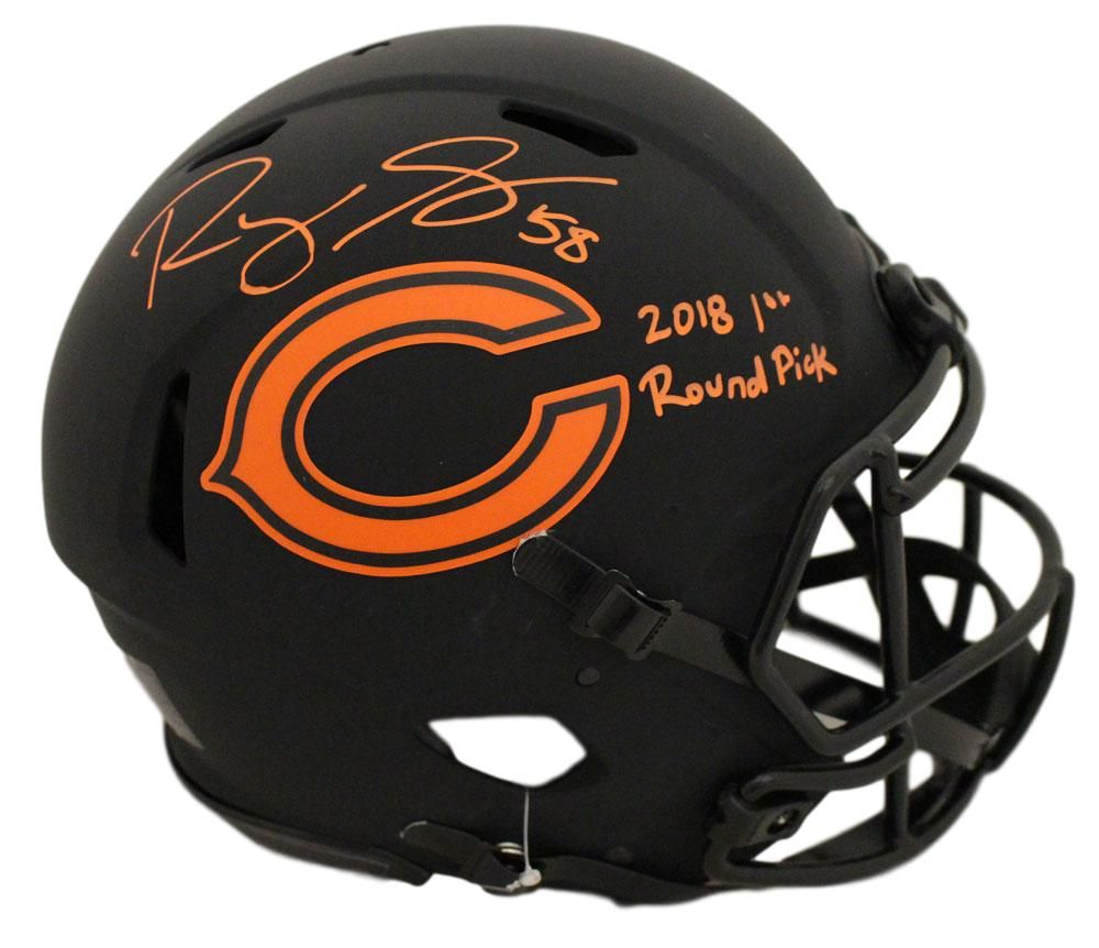 Roquan Smith Autographed Chicago Bears Authentic Eclipse Helmet BAS