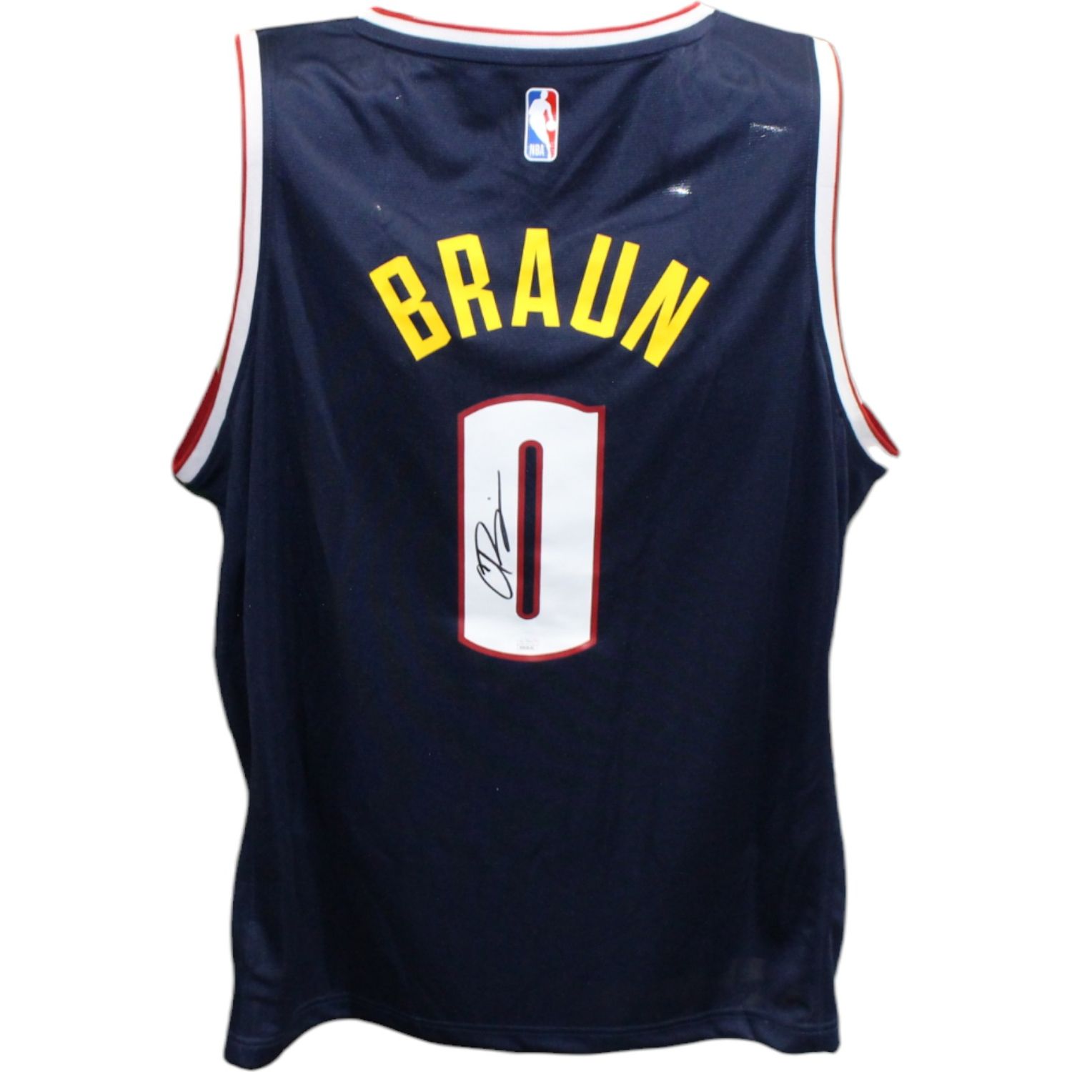 Christian Braun Autographed/Signed Denver Nuggets Blue Jersey JSA