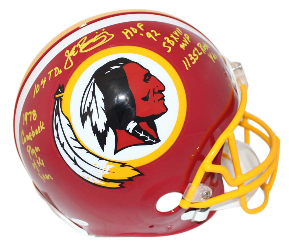 John Riggins Signed Washington Redskins Authentic TB Helmet 5 Insc JSA