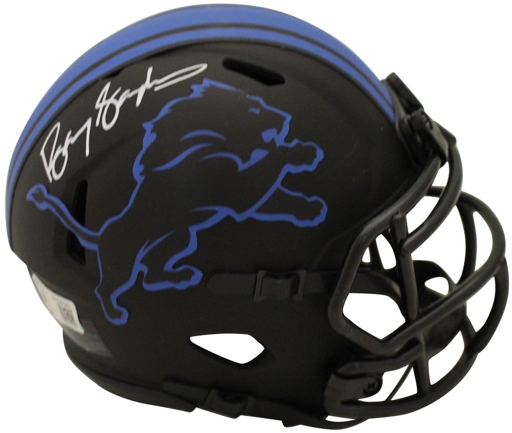 Barry Sanders Autographed Detroit Lions Eclipse Mini Helmet Beckett
