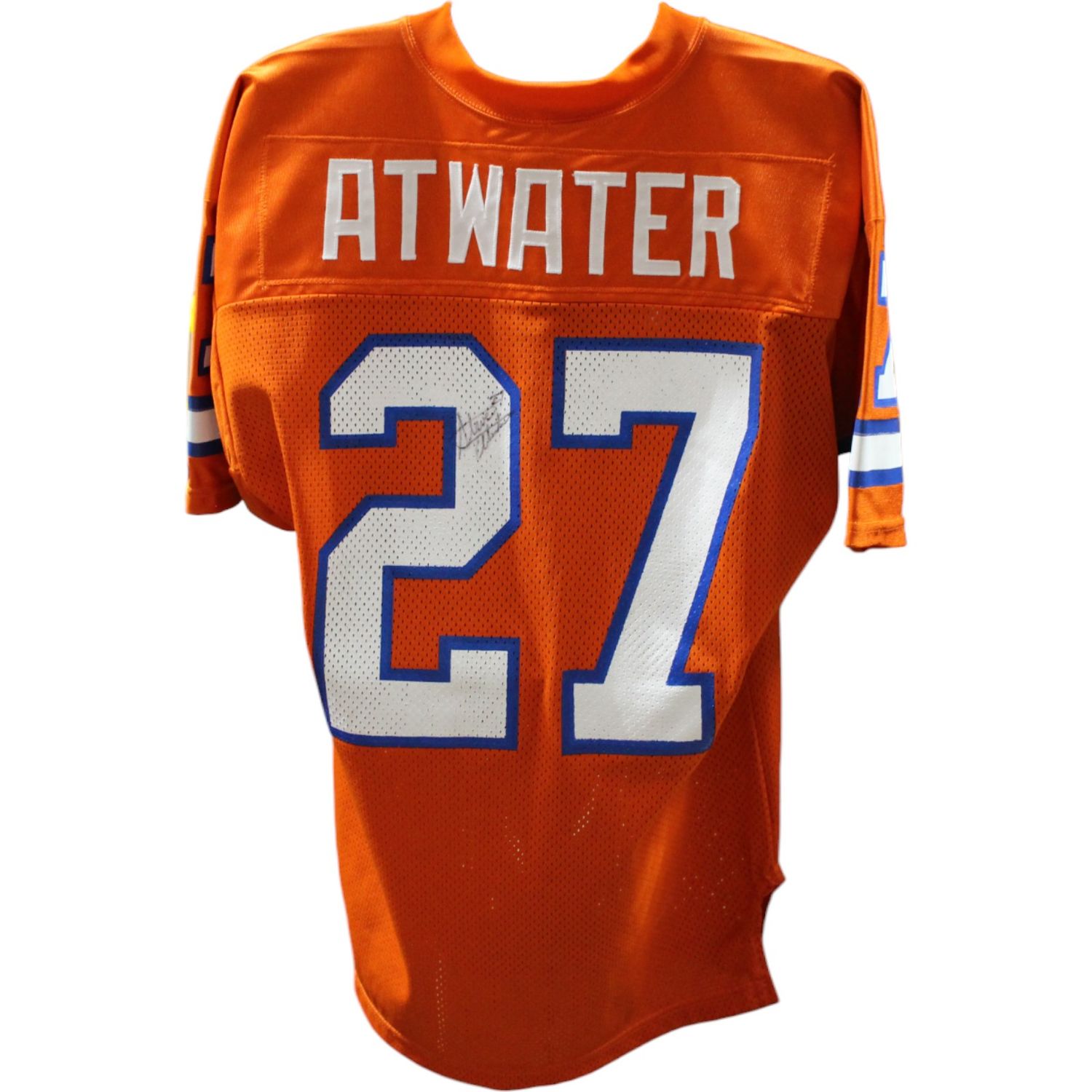 Steve Atwater Autographed Broncos Wilson 46 Orange Jersey BAS 45064