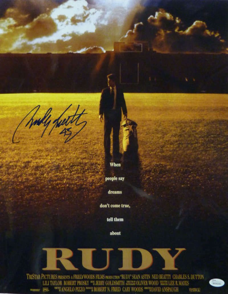 Rudy Ruettiger Autographed Movie Poster 16x20 Photo