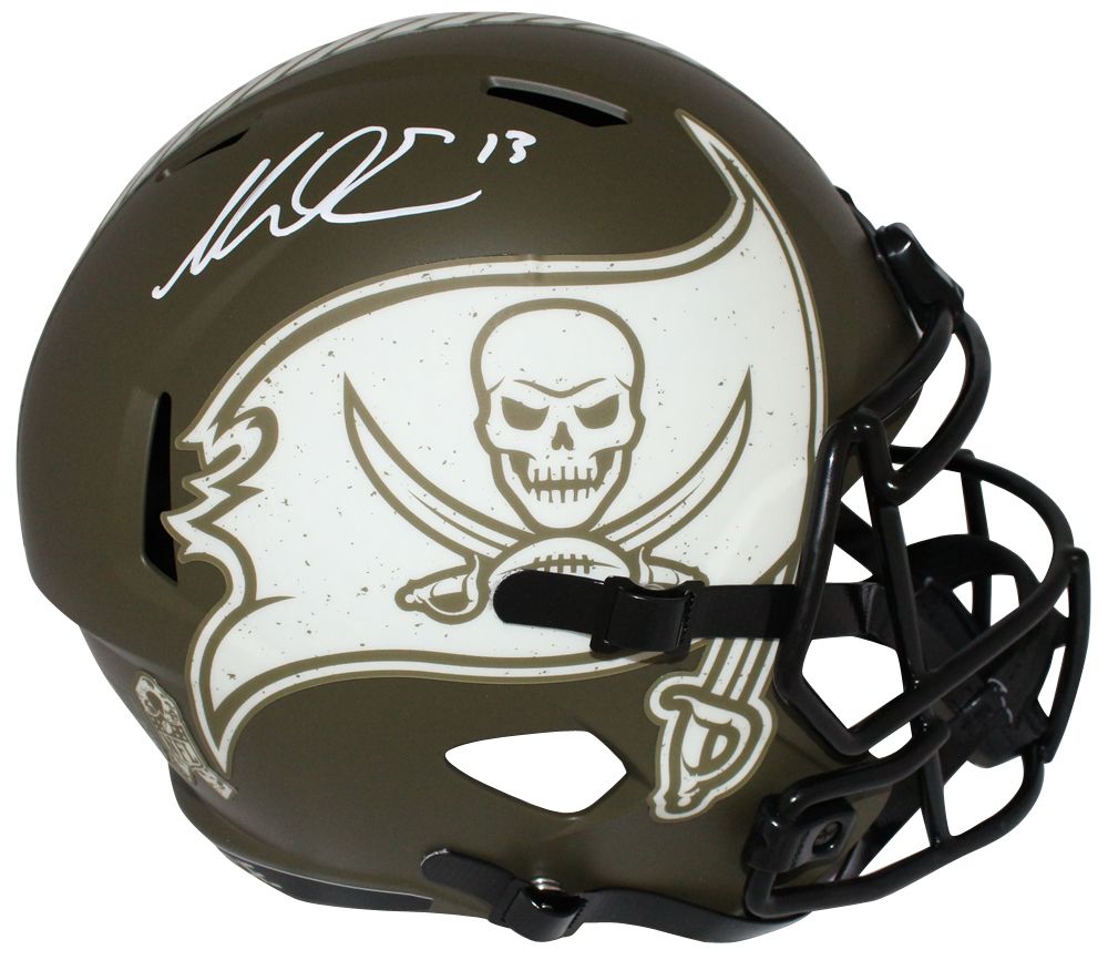 Mike Evans Signed Tampa Bay Buccaneers Salute F/S Helmet Beckett 41040