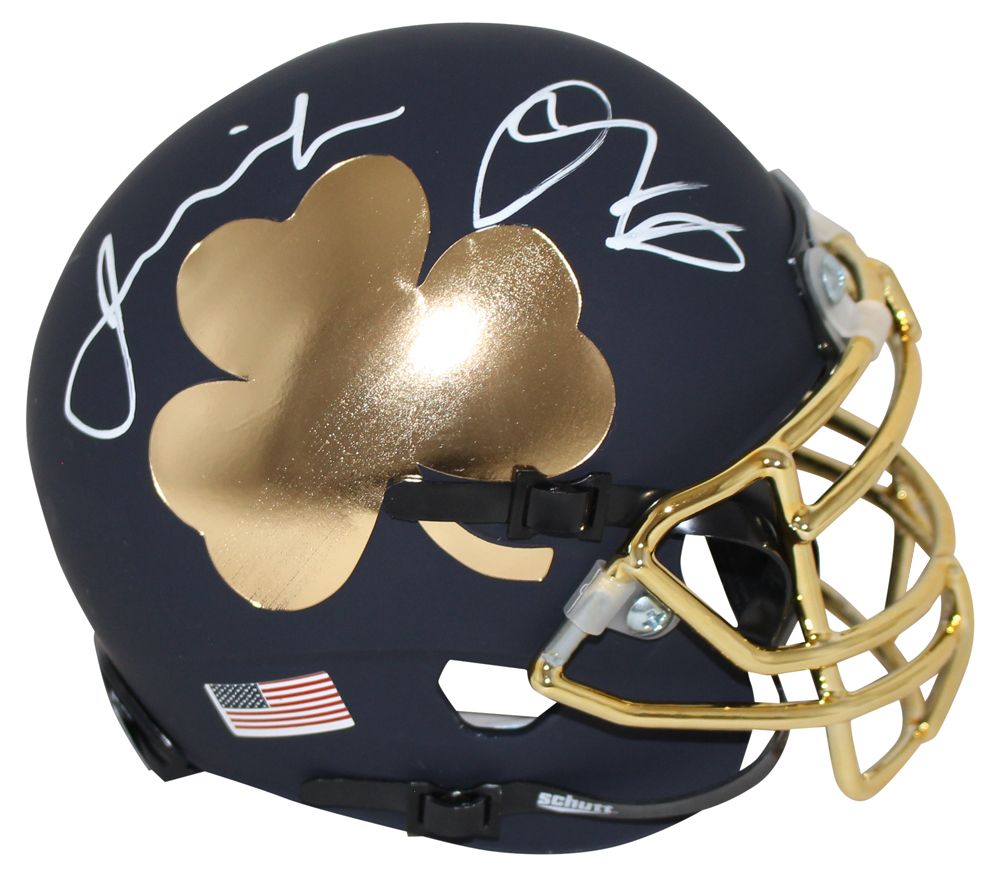 Jeremiah Owusu-Koramoah Signed Notre Dame Schutt Mini Helmet BAS