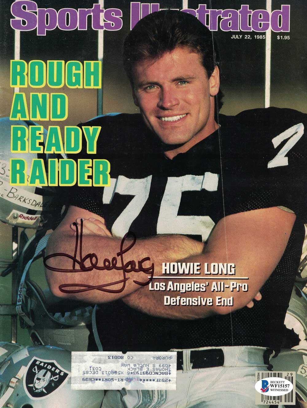Howie Long Autographed Raiders Sports Illustrated Magazine July 1985 BAS
