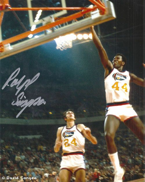 Ralph Simpson Autographed Denver Nuggets ABA 8x10 Photo Layup