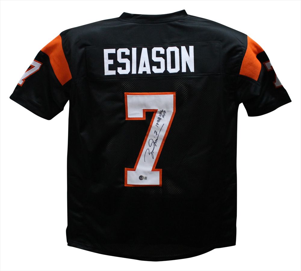 Boomer Esiason Autographed/Signed Pro Style Black XL Jersey Beckett