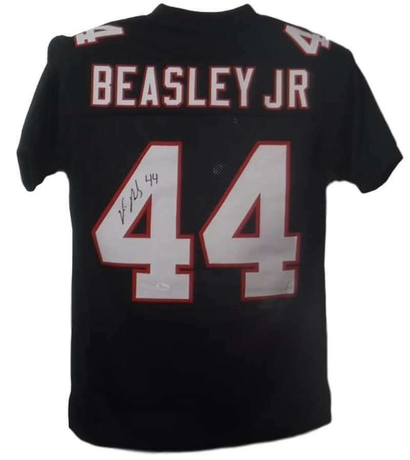 Vic Beasley Autographed Atlanta Falcons Custom Size XL Black Jersey JSA