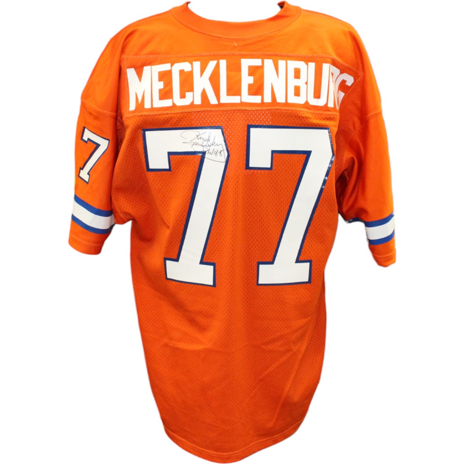 Karl Mecklenburg Signed Broncos Wilson 48 Proline Orange Jersey BAS 45042