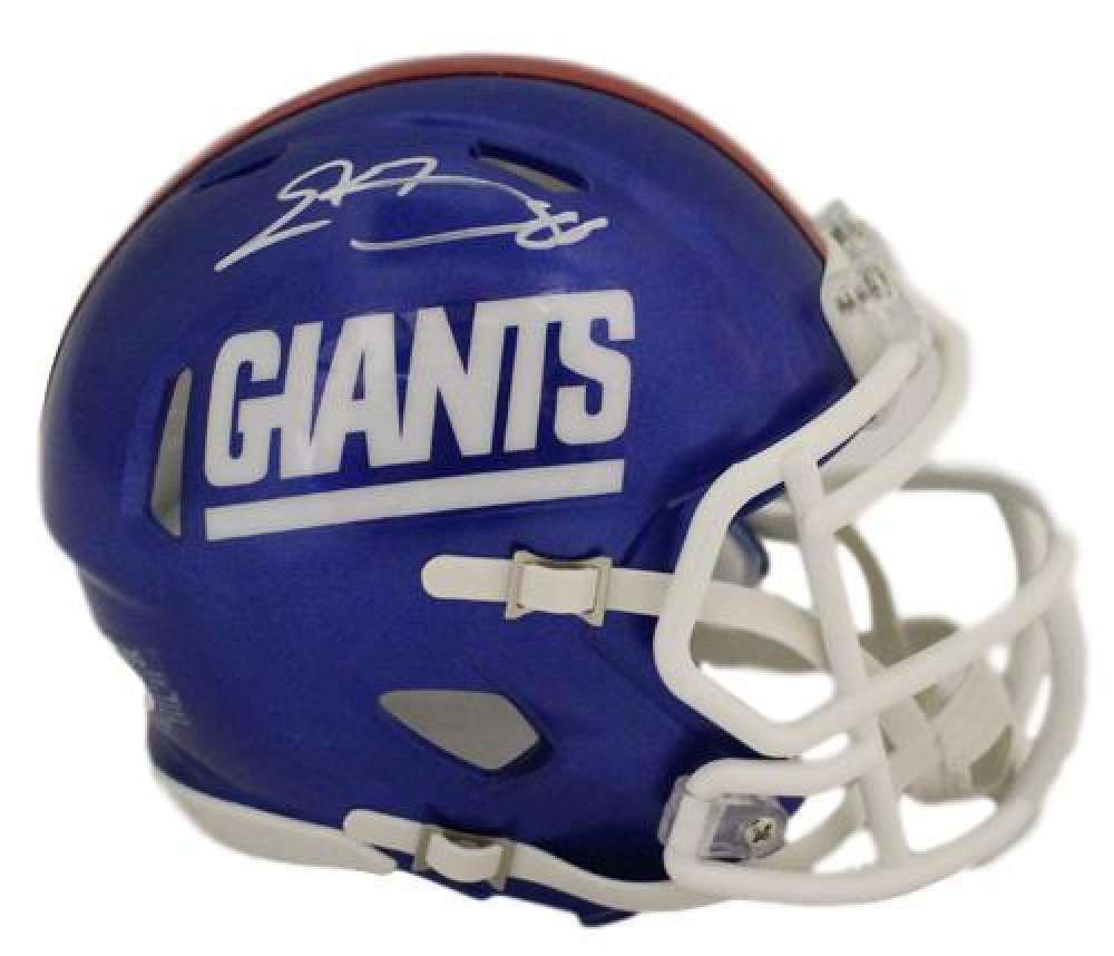 Evan Engram Autographed New York Giants Color Rush Mini Helmet JSA